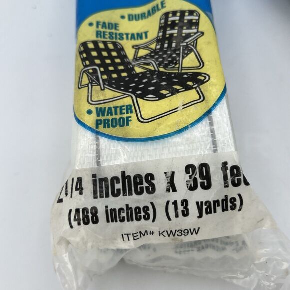 NEW Oceanside Vintage Aluminum Lawn Chair Re-Web Kit White Grey 39' One Chair - Picture 1 of 5